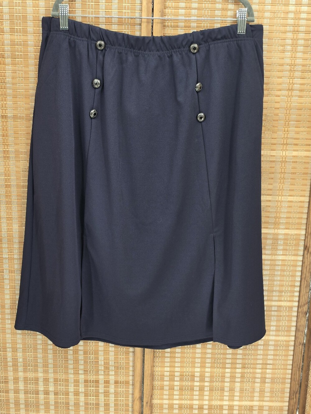 ☆ ​BloomChic Navy Double Breasted Navy Blue Midi Skirt Size 24 NWT